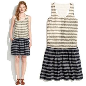 Madewell Cream & Black Striped Dress